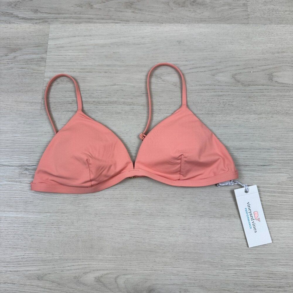 Vineyard Vines Triangle Bikini Top Womens Small Tequila Sunrise Adjustable